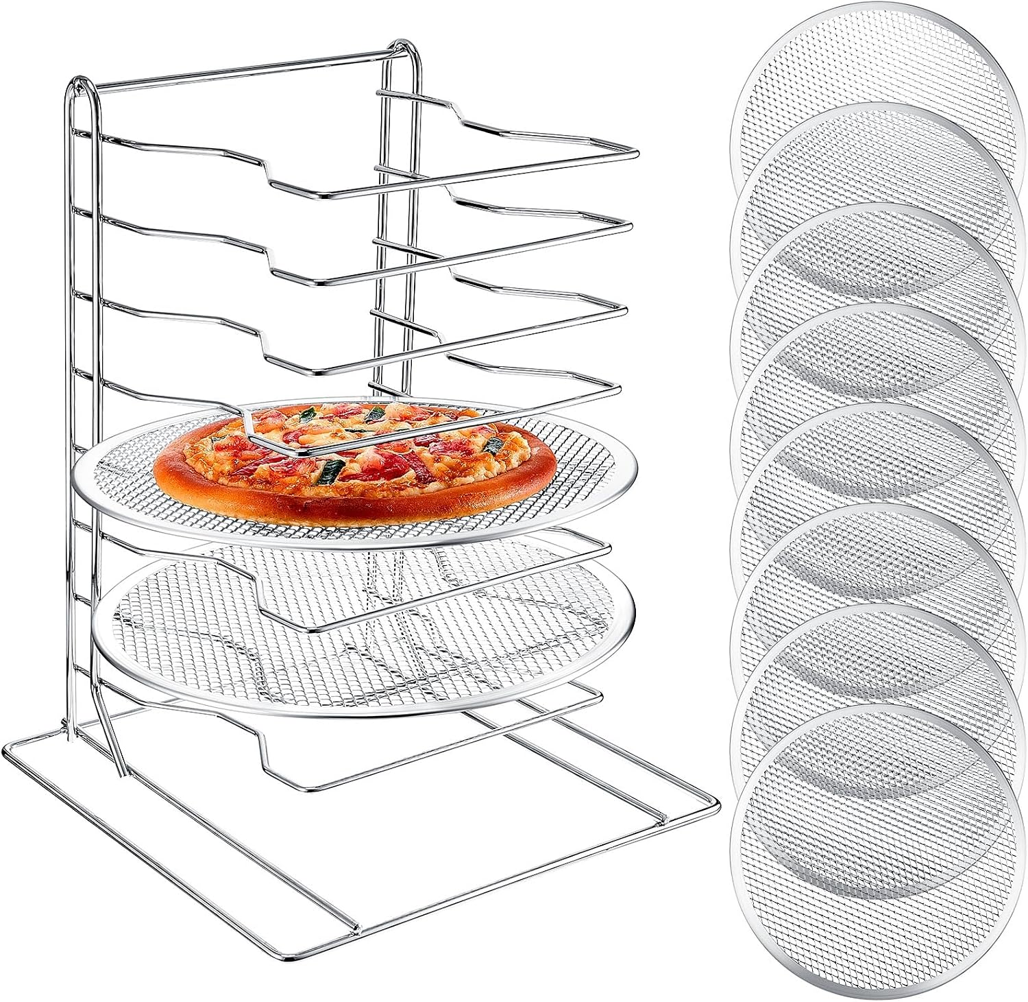 Pizza Rack 8 Tiered Stand With - Kitchen Baking Rack recension och pris