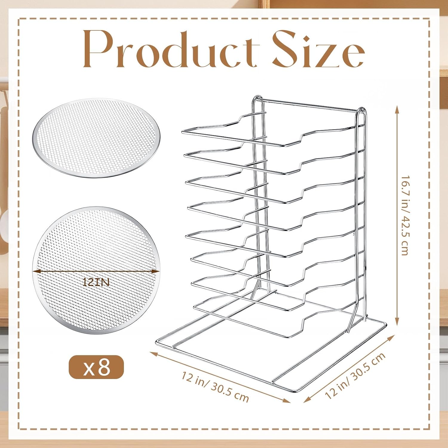 Pizza Rack 8 Tiered Stand With - Kitchen Baking Rack recension och pris