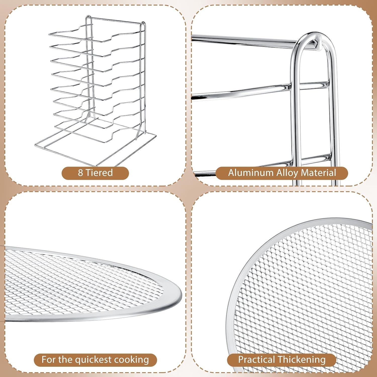 Pizza Rack 8 Tiered Stand With - Kitchen Baking Rack recension och pris