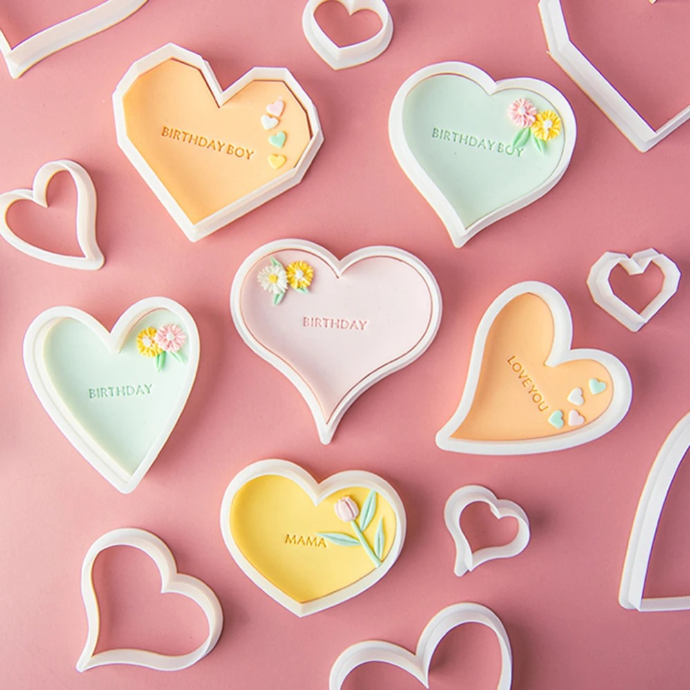 Heart Cookie Cutters Mold 3D C - Baking Kitchen Diy recension och pris