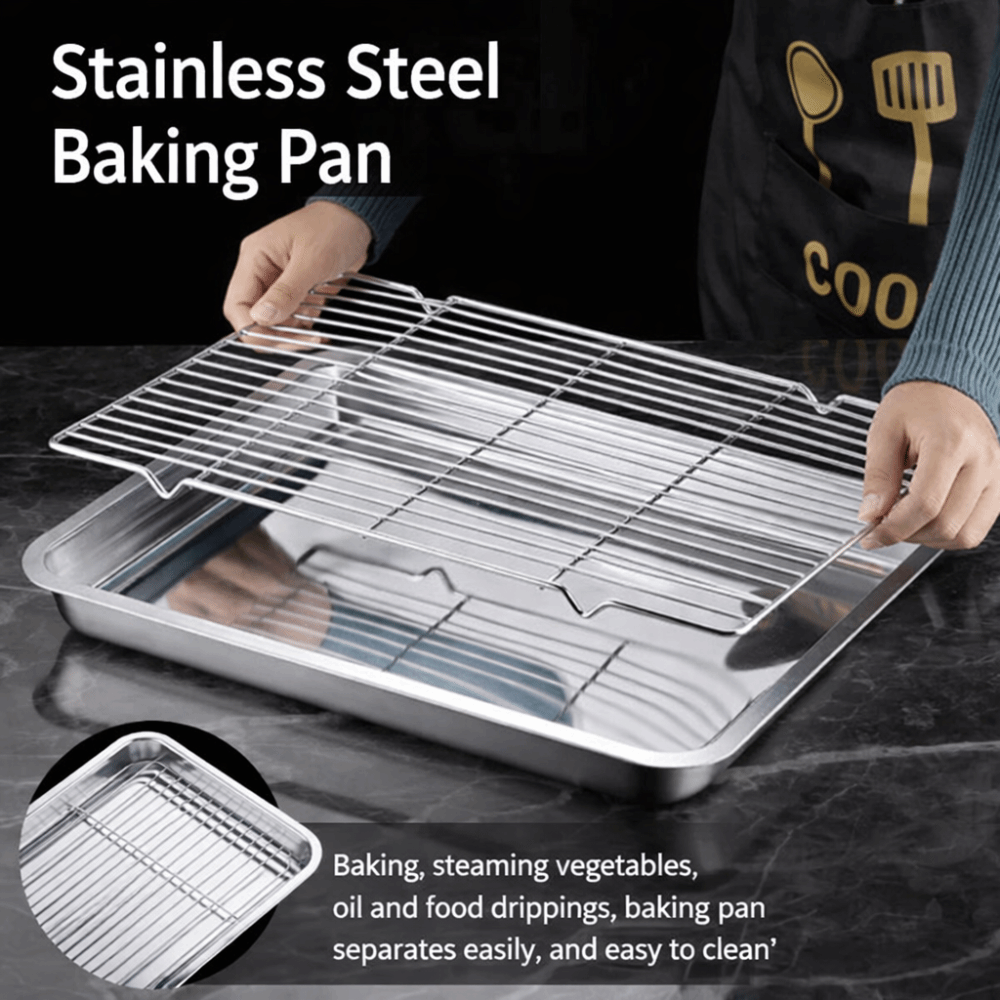 Portable Non-Stick Stainless S - Kitchen Baking Rack recension och pris